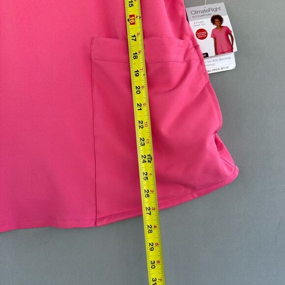 🎉5 for $45🎉 NWT Climate Roght Cuddl Duds Scrub Top Pink Women Size 2X - Picture 5 of 6